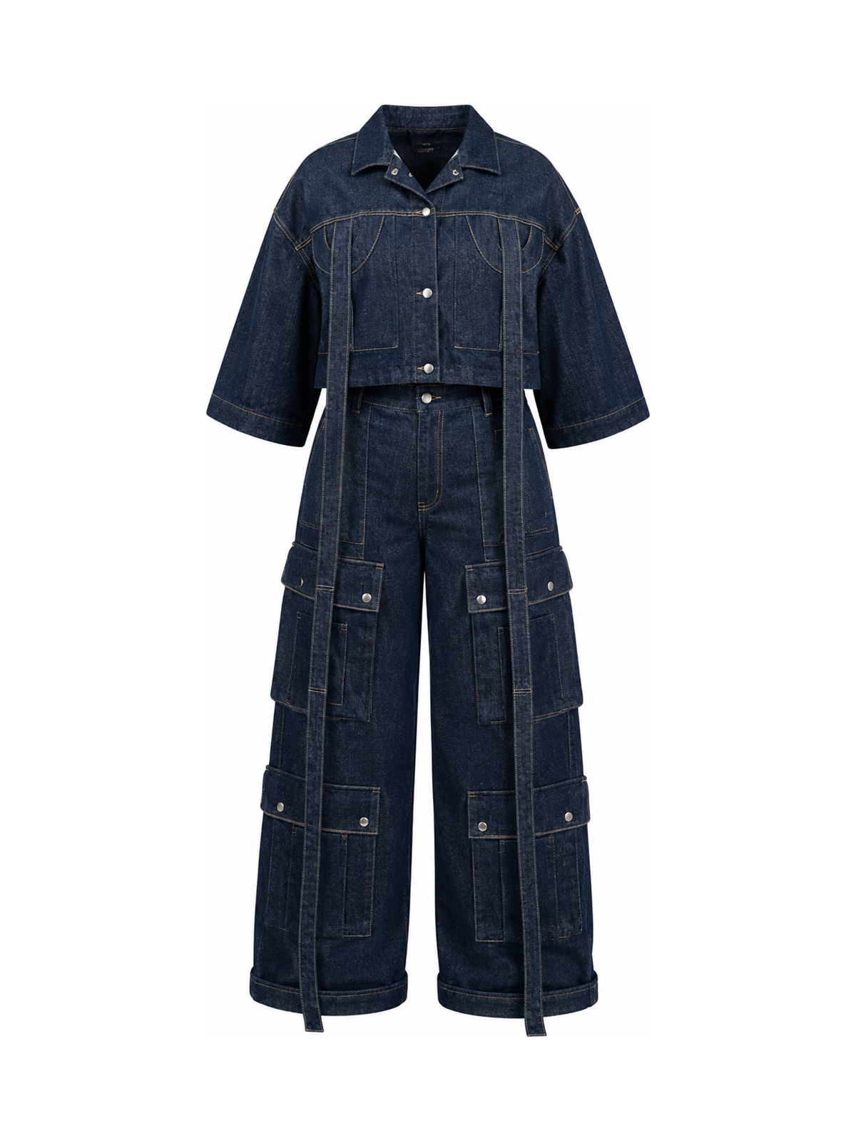 Cropped Utility Jacket Set