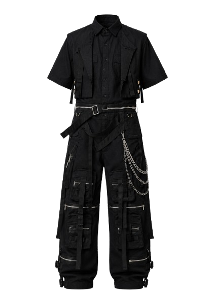 Chained Cargo Utility Jumpsuit
